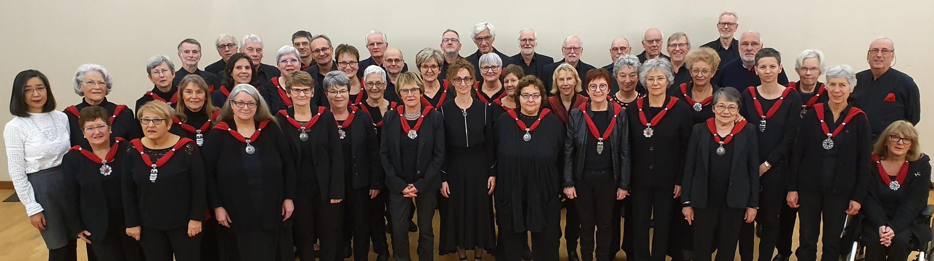 La chorale Harmonia au complet en décembre 2019